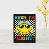 Bruh I'm Eight 8 8th Birthday Groovy Boys Girls 8  カード (黄色い花)