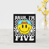 Bruh I'm Five 5 5th Birthday Groovy Boys Girls 5 Y カード (黄色い花)