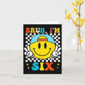 Bruh I'm Six 6 6th Birthday Groovy Boys Girls 6 Ye カード (黄色い花)