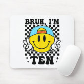 Bruh I'm Ten 10 10th Birthday Groovy Boys Girls 10 マウスパッド (マウス)