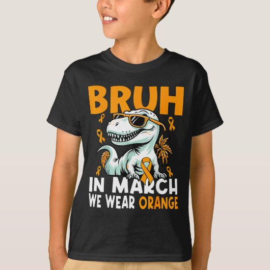 Bruh In March We Wear Orange Ms Multiple Sclerosis Tシャツ (正面)