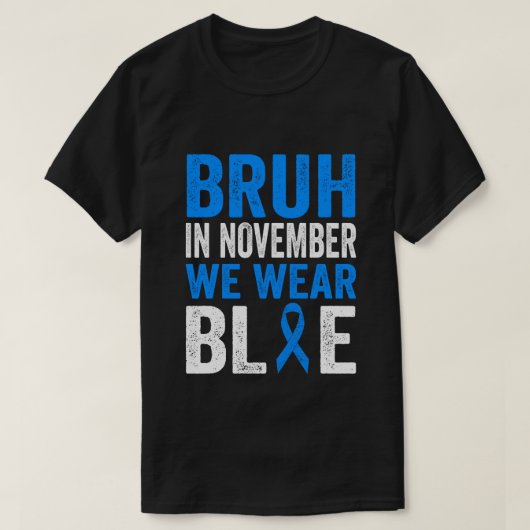Bruh In November We衣服リボンブルー糖尿病戦争 Tシャツ (デザイン正面)