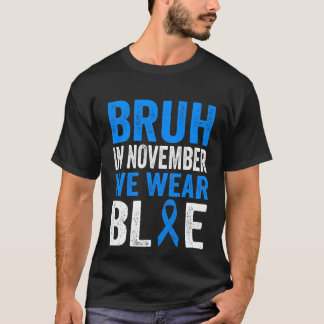 Bruh In November We衣服リボンブルー糖尿病戦争 Tシャツ