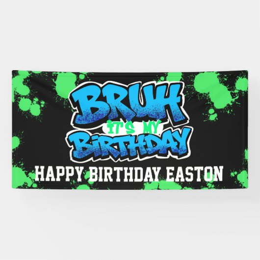 Bruh It’s My Birthday バナー | 個人名入れ ティーン用 横断幕 (横)