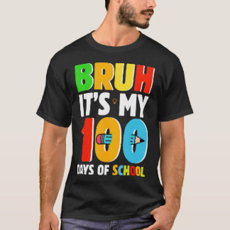 Bruh Itsの私の100の日のおもしろい学校の少年の子供100 Tシャツ