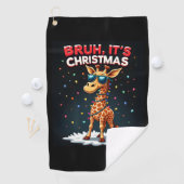 Bruh It's Christmas Giraffe おもしろい Dabbing Long Sle ゴルフタオル (インサイチュ)