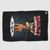 Bruh It's Christmas Giraffe おもしろい Dabbing Long Sle ゴルフタオル (横)