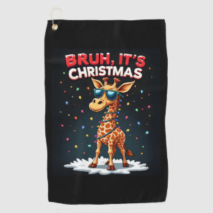 Bruh It's Christmas Giraffe おもしろい Dabbing Long Sle ゴルフタオル