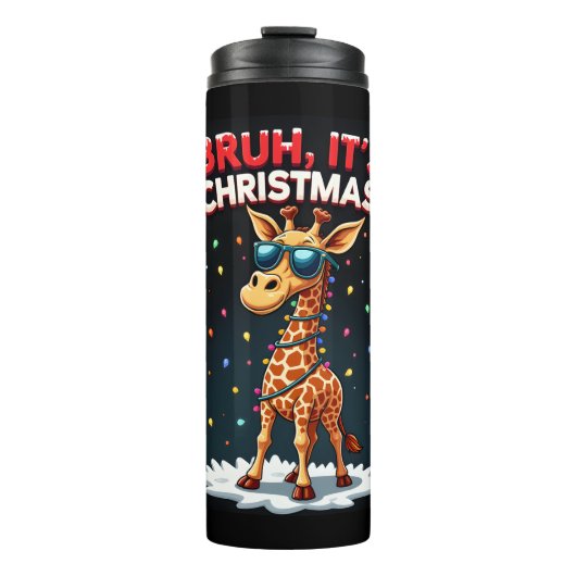 Bruh It's Christmas Giraffe おもしろい Dabbing Long Sle タンブラー (正面)