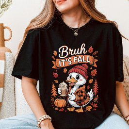 Bruh It's Fall Cute Duck Pumpkin Spice Tシャツ