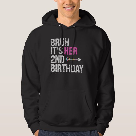 Bruh It's Her 2Birthday Queen Crown OMG Princes パーカ (正面)