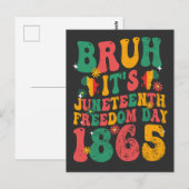 Bruh It's Juneuch Freedom Day 1865 Groovyレトロ ポストカード (正面/裏面)