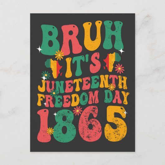 Bruh It's Juneuch Freedom Day 1865 Groovyレトロ ポストカード (正面)
