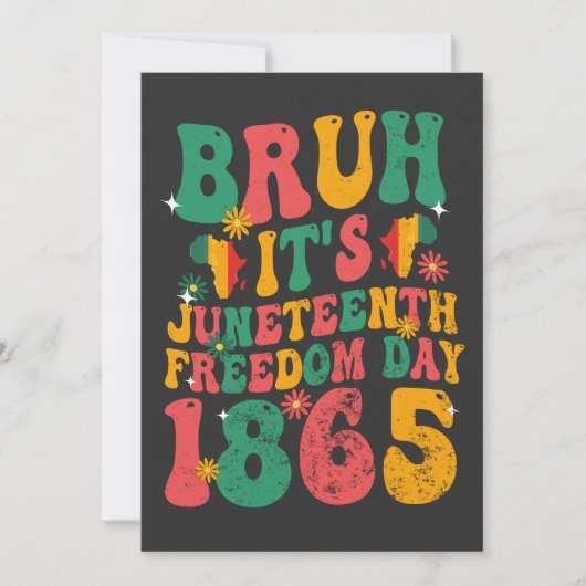 Bruh It's Juneuch Freedom Day 1865 Groovyレトロ 招待状 (正面)
