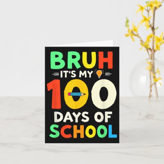 Bruh Its My 100日の学生先生1 カード (黄色い花)