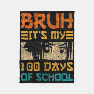 Bruh Its My 100日School Japanかわいいマンガ フリースブランケット