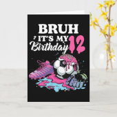 Bruh Its My 12 Birthday Soccer 12 Th Birthday Girl カード (黄色い花)