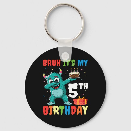 Bruh It's My 5誕生日ハロウィーンモンスターダブパ キーホルダー (正面)