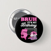 Bruh Its My 5th Birthday Soccer Ice Cream Drip The 缶バッジ (正面&裏面)