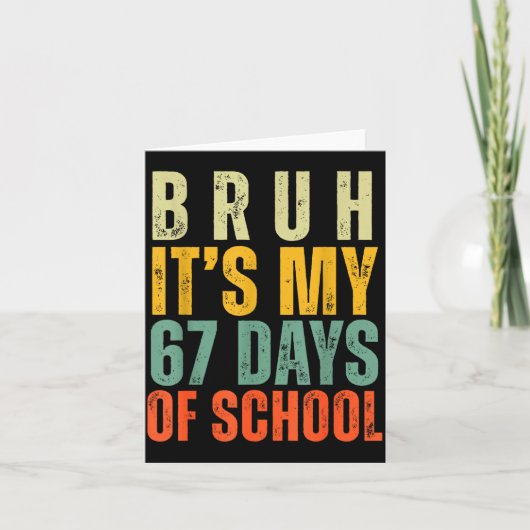 Bruh It's My 67 Days Of School Dabbing Boy Funny S カード (正面)