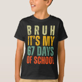 Bruh It's My 67 Days Of School Dabbing Boy Funny S Tシャツ (正面)