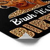 Bruh It's My Birthday Afro Black Girl Women Girl ポスター (角)