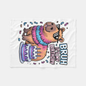 Bruh It's My Birthday Capybara Nata Boy Girl Birth フリースブランケット (正面(横))