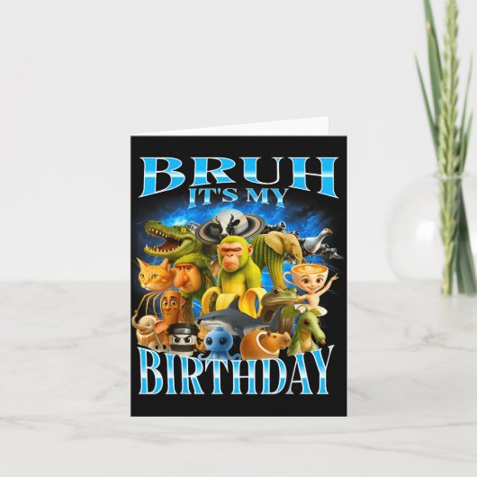 Bruh It's My Birthday Funny Brainrot  カード (正面)
