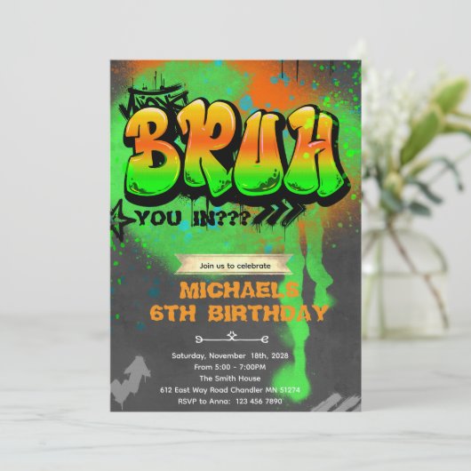 Bruh It's My Birthday Invitation 招待状 (スタンド正面)