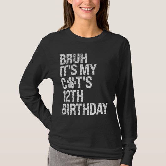 Bruh It's My Cat おもしろい's 12誕生日Meow Kitten Tシャツ (正面)