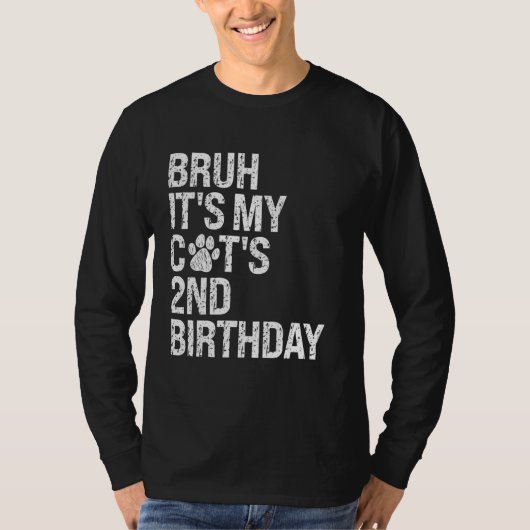 Bruh It's My Cat おもしろい's 2 birthday Meow Kitten Tシャツ (正面)