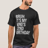 Bruh It's My King's 22誕生日Bro Crown Happy Tシャツ (正面)