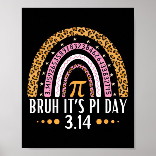 Bruh It's Pi Day 3.14 Pi Symbol おもしろい Pi Day 教え ポスター (正面)