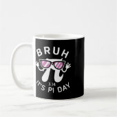 Bruh It's Pi Day 3.14 Pi Symbol With Gles おもしろい Pi コーヒーマグカップ (左)