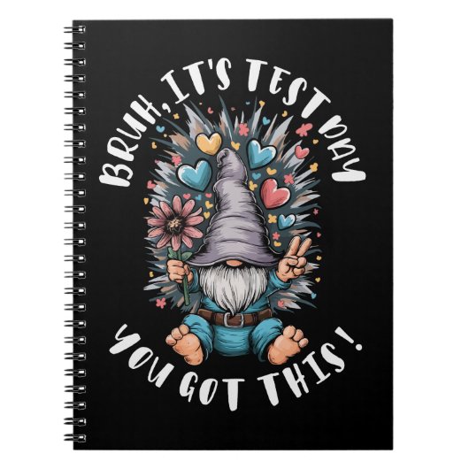 Bruh it's test day you got this funny school motiv ノートブック (正面)