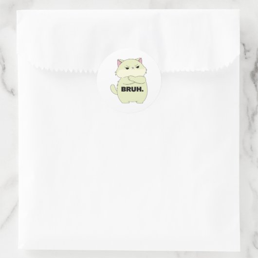 Bruh Kitty Sticker ラウンドシール (バッグ)