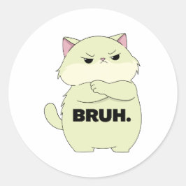 Bruh Kitty Sticker ラウンドシール
