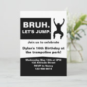 Bruh Let's Jump、トランポリンパーティの招待状、DIY、 招待状 (スタンド正面)