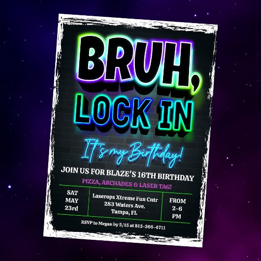 Bruh Lock In Birthday 招待状