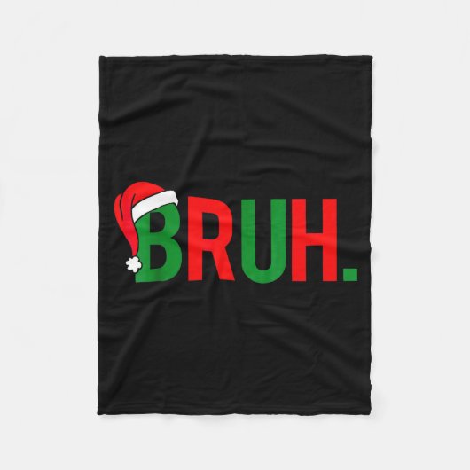 Bruh Meme Christmas  フリースブランケット (正面)