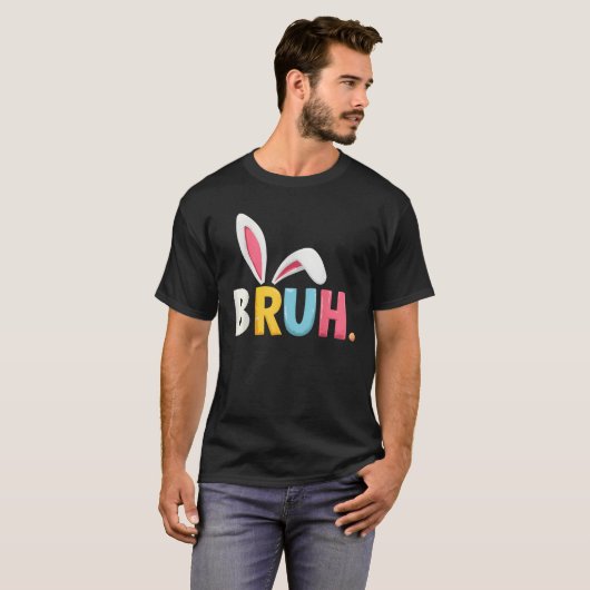 Bruh Meme Easter Day Funny Bunny Eggs Teens Boys K Tシャツ (正面フル)