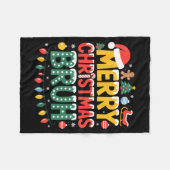 Bruh Merry Christmas Santa Hat Ugly Sweater Theme  フリースブランケット (正面(横))