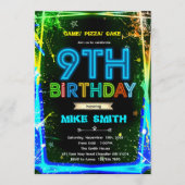 Bruh neon 9 birthday invitation 招待状 (正面)