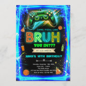 Bruh neon birthday invitation 招待状 (正面)