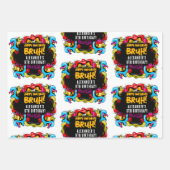 Bruh Neon Graffiti Hip Hop Street Art Birthday ラッピングペーパーシート (正面)