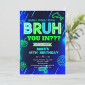 Bruh Neon pool Birthday Invitation 招待状 (スタンド正面)