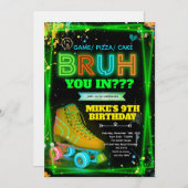 Bruh neon roller skate invitation  招待状 (正面/裏面)