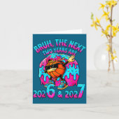 Bruh Next Two Years 2026 2027 Drip Ice Cream Baske カード (黄色い花)