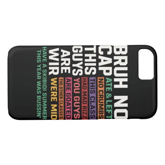 Bruh No Cap今年の食べおもしろいミーム Case-Mate iPhoneケース (裏面(横))