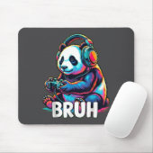 Bruh Panda Gamer With Headphones Controller  マウスパッド (マウス)